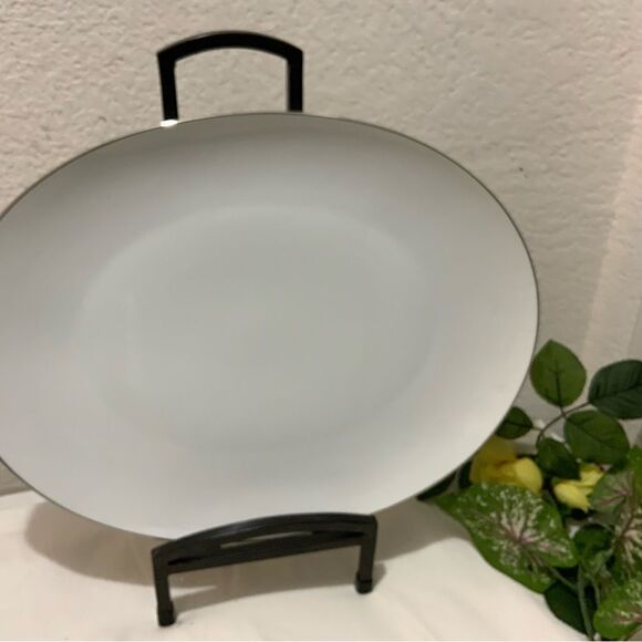 SANGO FINE CHINA SILVER SNOW Made in Japan 16” Oval Platter Vintage A11 - Picture 3 of 6